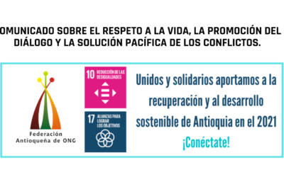 Comunicado sobre el respeto a la vida, la promoción del diálogo y la solución pacífica de los conflictos.