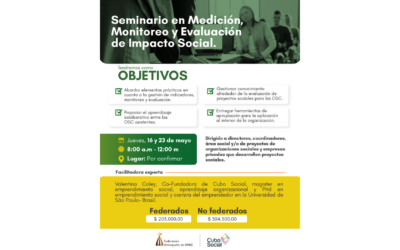 Invitación a nuestro Seminario en Medición, Monitoreo y Evaluación de Impacto Social
